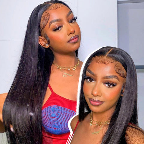 7X5 Drawstring  Pre-Cut Swiss Lace Closure Wig - Straight