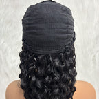 Flip-Over Half Wig Curly Hair with Finger Coily Ends With Drawstring