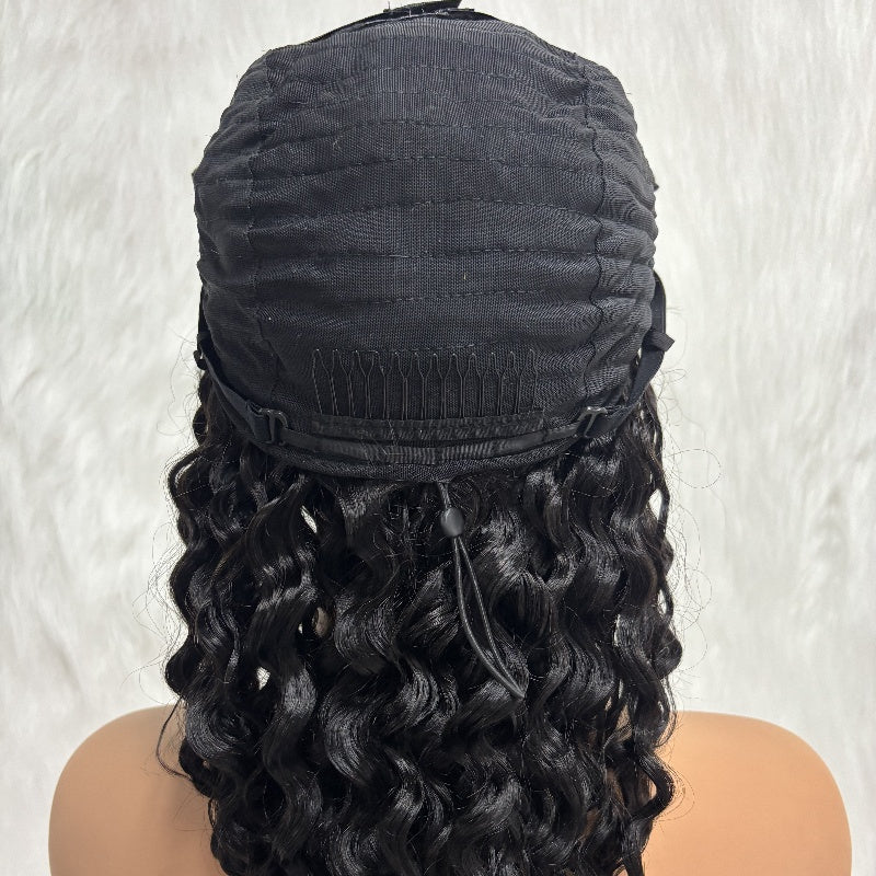 Flip-Over Half Wig Burmese Curls With Drawstring