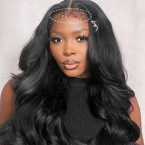 Natural Curly Edge Skin Melt Lace Frontal Wig Body Wave