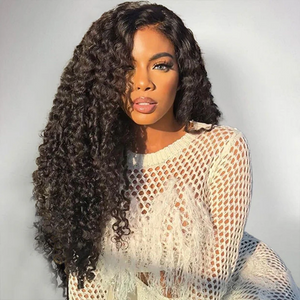 13x6 Full Frontal Drawstring  Pre-Cut Swiss Lace Closure Wig - Burmese Curly