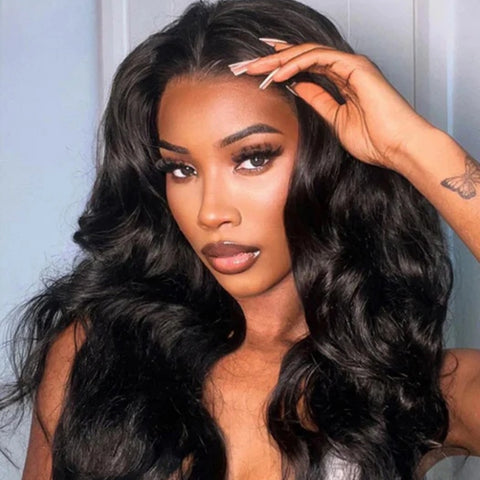 PRE-CUT EAR TAB 360 Lace “Mini-Knotless” Swiss Lace Body Wave With Invisible Adjustable Strap