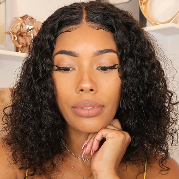 Wavy Wig Lace Front Bob Fake Scalp Wigs