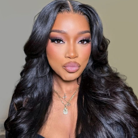 13x6 Full Frontal Drawstring  Pre-Cut Swiss Lace Closure Wig - Body Wave