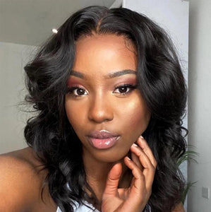 Full Lace Body Wave Bob Wig WIth Full  Fake Scalp Wigs