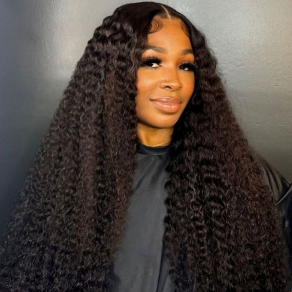 13x6 Full Frontal Drawstring  Pre-Cut Swiss Lace Closure Wig - Curly