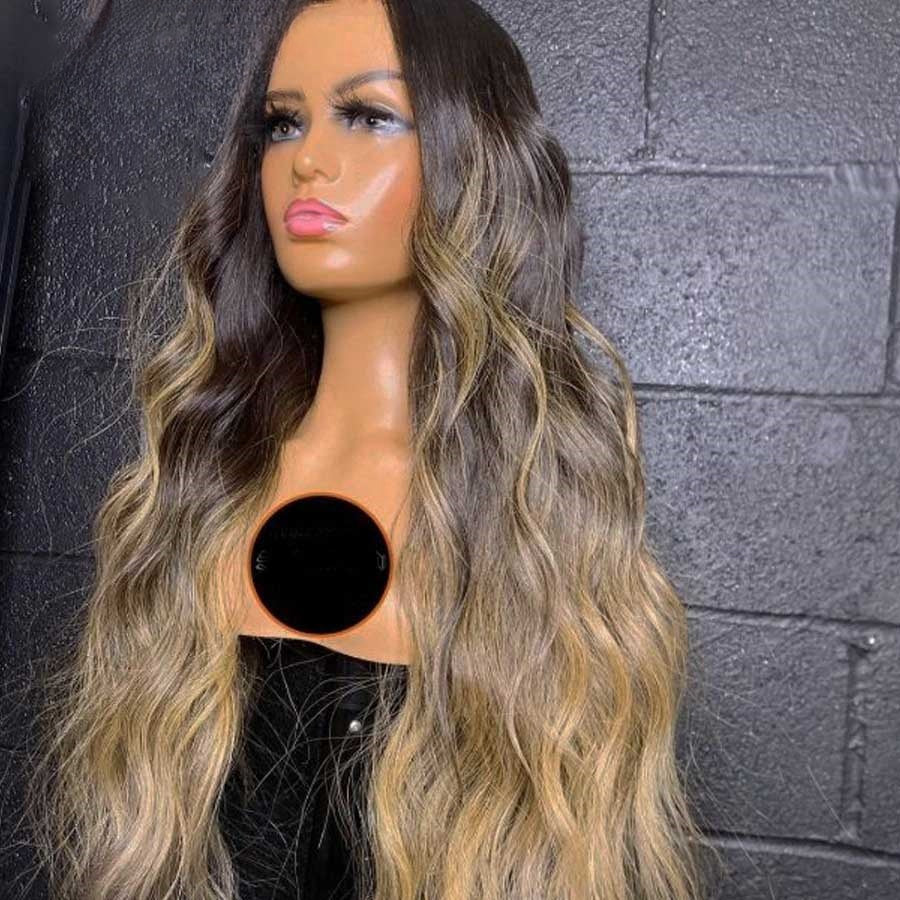 13x4/13x6 Transparent Lace Pre-plucked Ombre color Body Wave Human Hair Wig