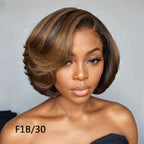 13x4 Transparent Lace Pre-plucked Short Straight Bob Human Hair Wig