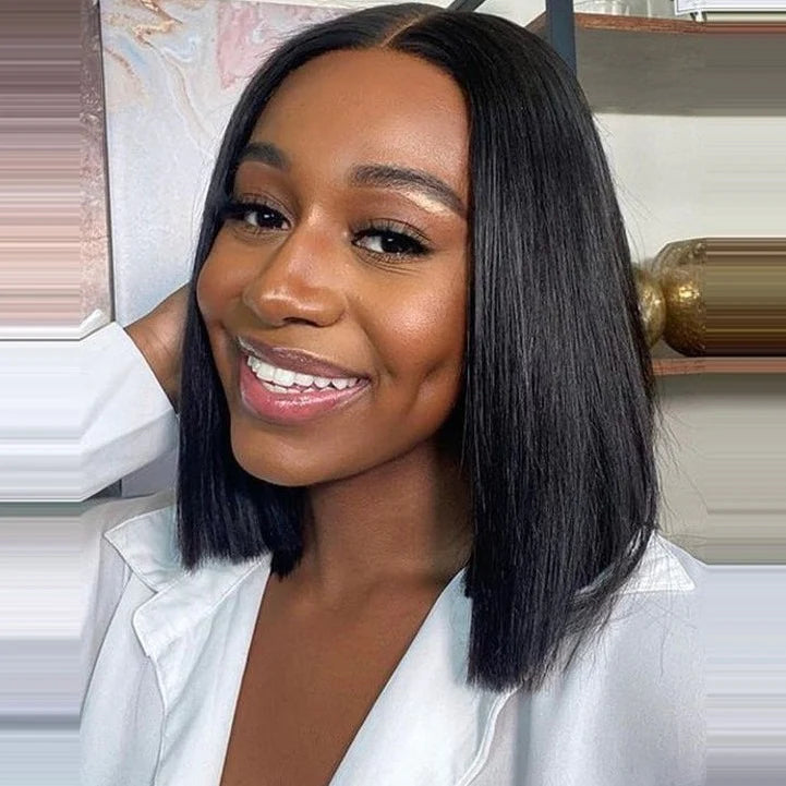“Mini-Knotless” 9X6 Drawstring Swiss Lace Wig - Bob