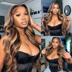 7X5 Drawstring  Pre-Cut Swiss Lace Closure Color Wig - Body Wavy Highlight