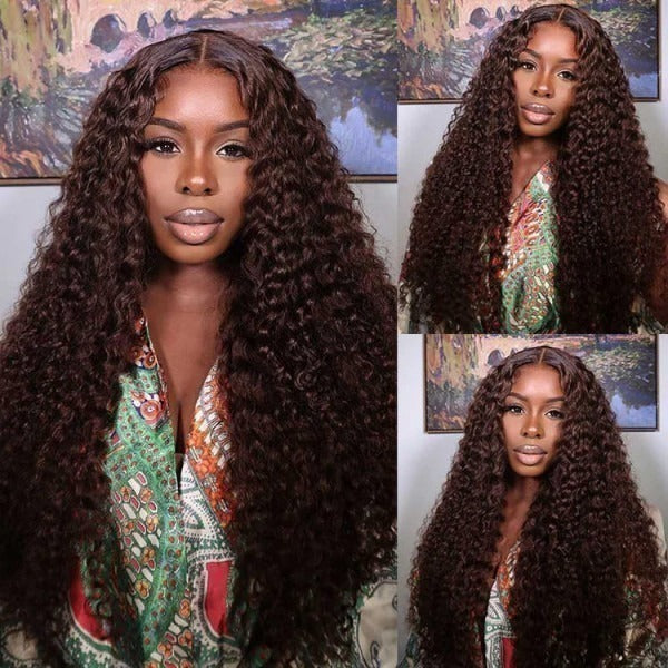"Mini Knotless" 13x6 HD Lace Super Pre-Plucked Custom Hairline High Density Brown Curly Wig