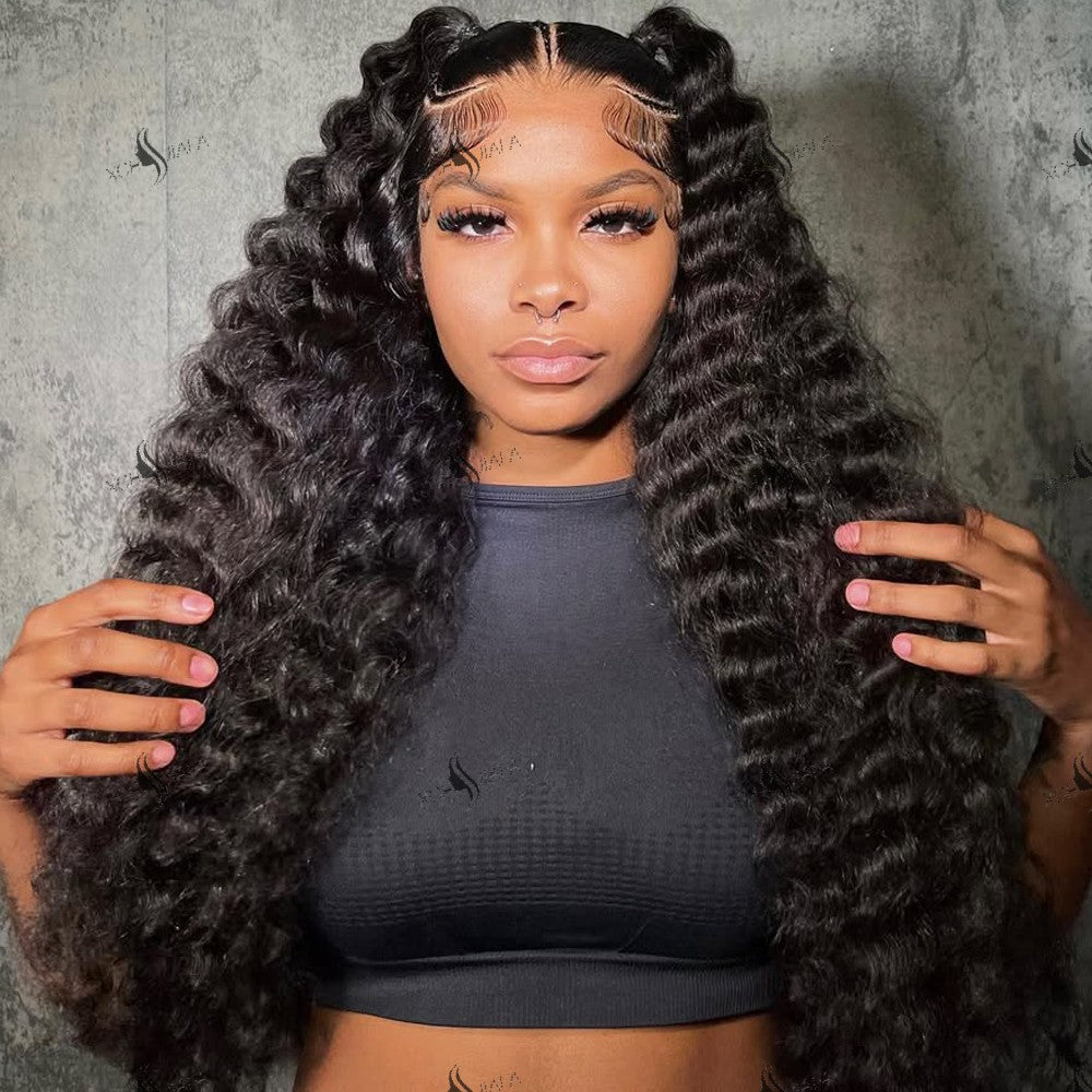 “Mini-Knotless” 9X6 Drawstring Swiss Lace Wig - Deep Wave