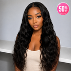 PRE-CUT EAR TAB 360 Lace “Mini-Knotless” Swiss Lace With Invisible Adjustable Strap - Natural Wave