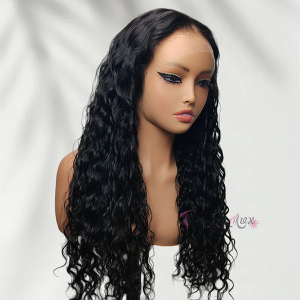 370 Fitted Cap Swiss Lace Indian Wave With Invisible Adjustable Strap