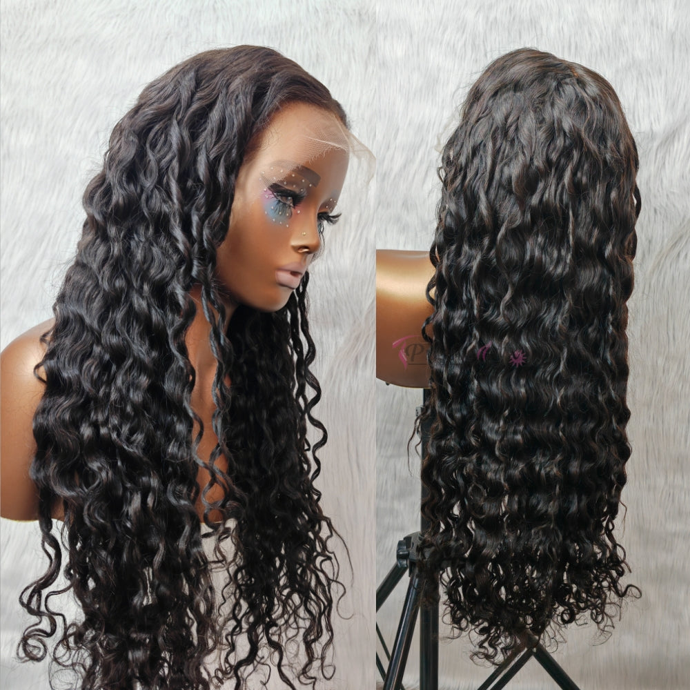 "Mini Knotless" 13x6 HD Lace Super Pre-plucked Hairline 250% Density Wig - Indian Wave