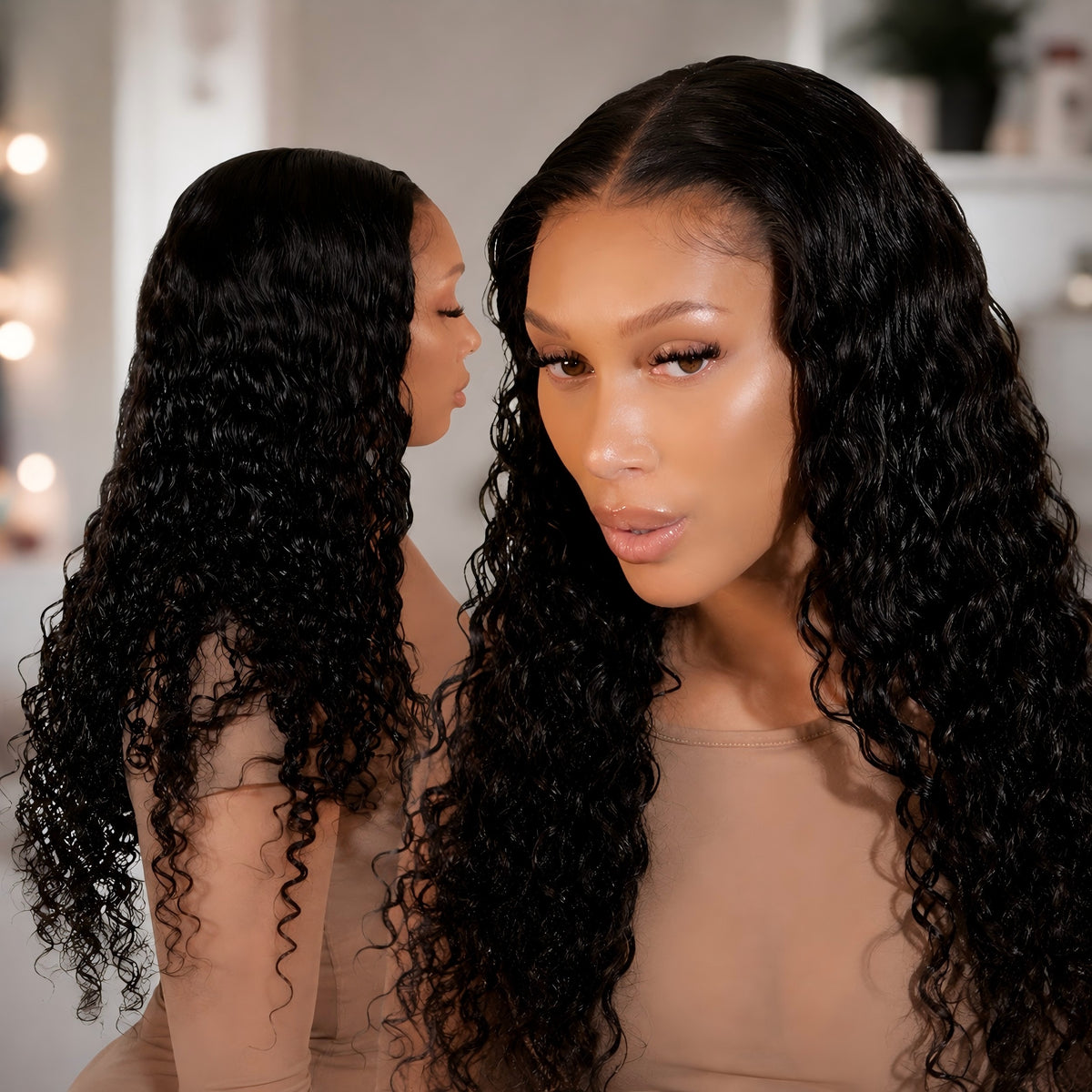 "Mini Knotless" 13x6 HD Lace Super Pre-plucked Hairline 250% Density Wig - Indian Wave