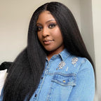 5X5/13x4/13X6 HD Lace Pre-plucked Hairline 32 Inches Extra-Long Wig-Kinky Straight