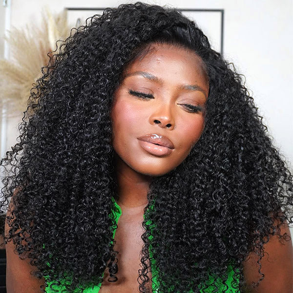 7X5 Drawstring  Pre-Cut Swiss Lace Closure Wig - Kinky Curly