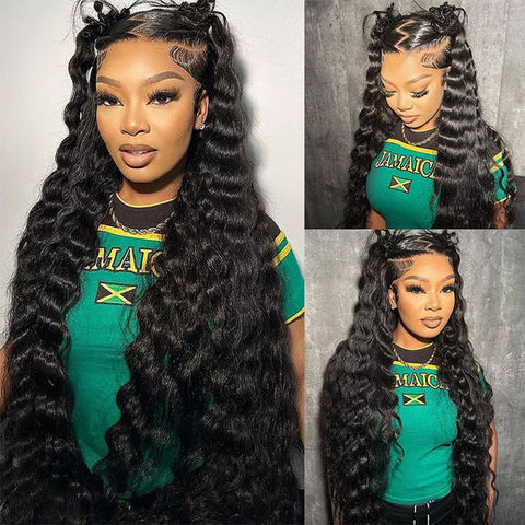 7X5 Drawstring  Pre-Cut Swiss Lace Closure Wig - Loose Wave