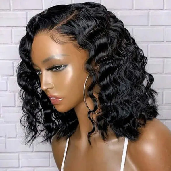 Loose Wave  Lace Front Bob Fake Scalp Wigs