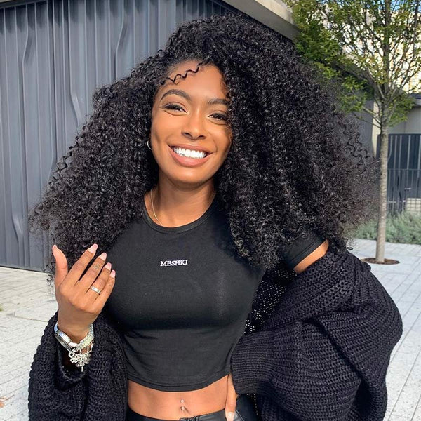 Glueless Air Cap "Mini Knotless" 5X5/13X6 HD Lace Front Wig Kinky Curly