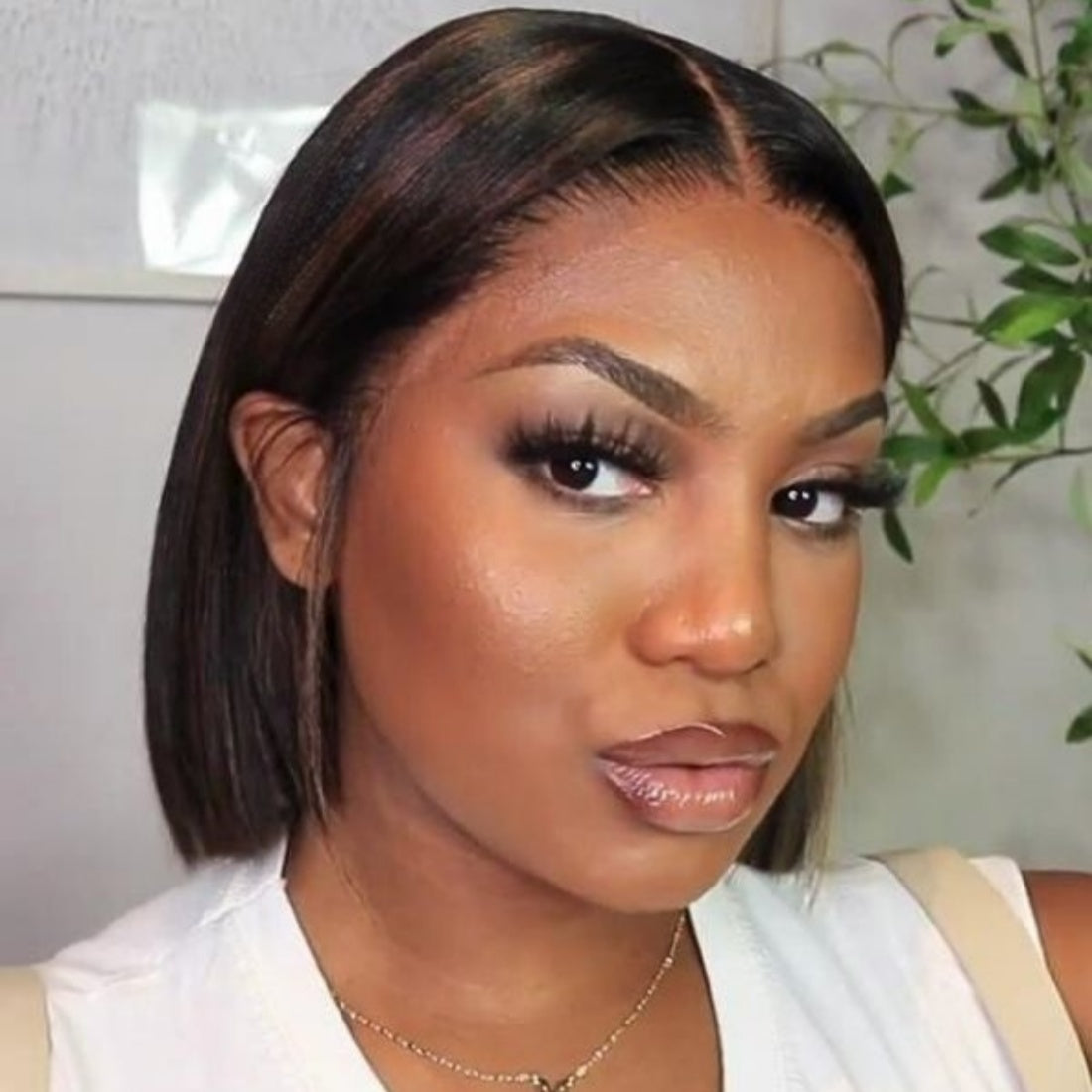 Glueless Air Cap "Mini Knotless" 5X5/13X6 HD Lace Front Wig Brown Highlight Straight Bob