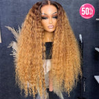 13X4/13X6 Lace Front Pre-plucked Hairline Ombre Honey Blonde 250% Density Wig - Water Wave