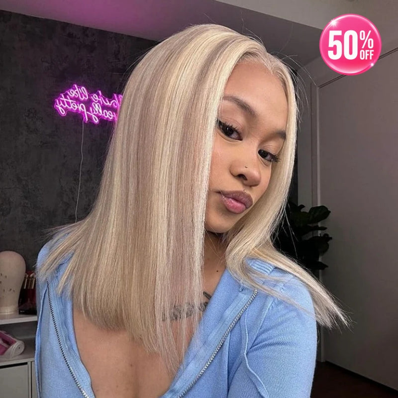 613 Highlight Blonde 13X6 Lace Bob Wigs