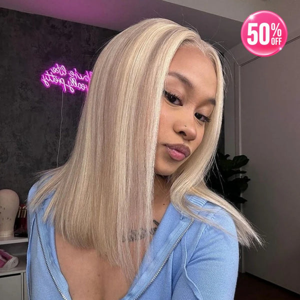 613 Highlight Blonde 13X6 Lace Bob Wigs