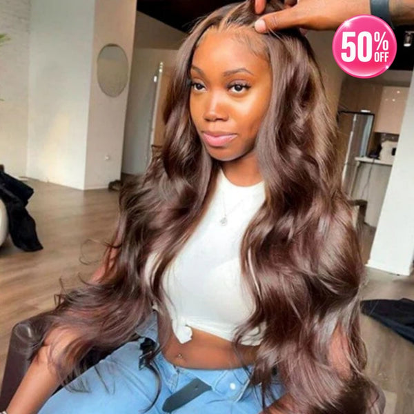 SUPER Pre-Plucked Custom Hairline 13X6 Swiss Lace Wig Brown Color