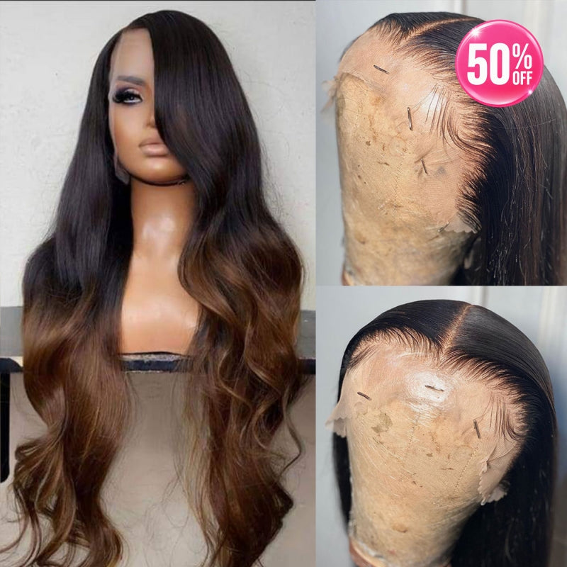 SUPER Pre-Plucked  Ombre Brown Lace Wig