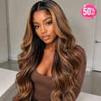 Swiss Lace 360 Highlight Pre-Plucked Human Hair Wig with INVISIBLE ADJUSTABLE STRAP