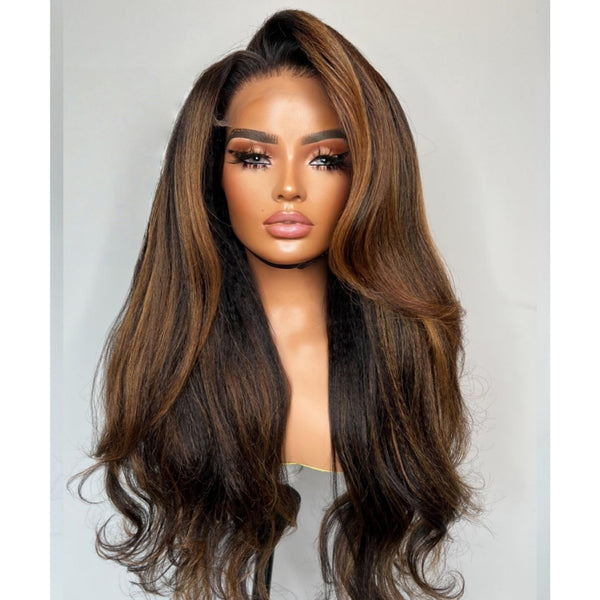 Highlights 13x6 Fitted Cap Glueless HD Lace Super Pre-Plucked Wig Yaki Wave