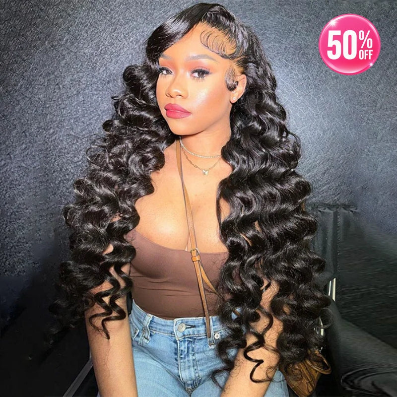 Upgraded "Mini Knotless" Full Lace/Whole Lace No Mesh Loose Deep Wave Wig