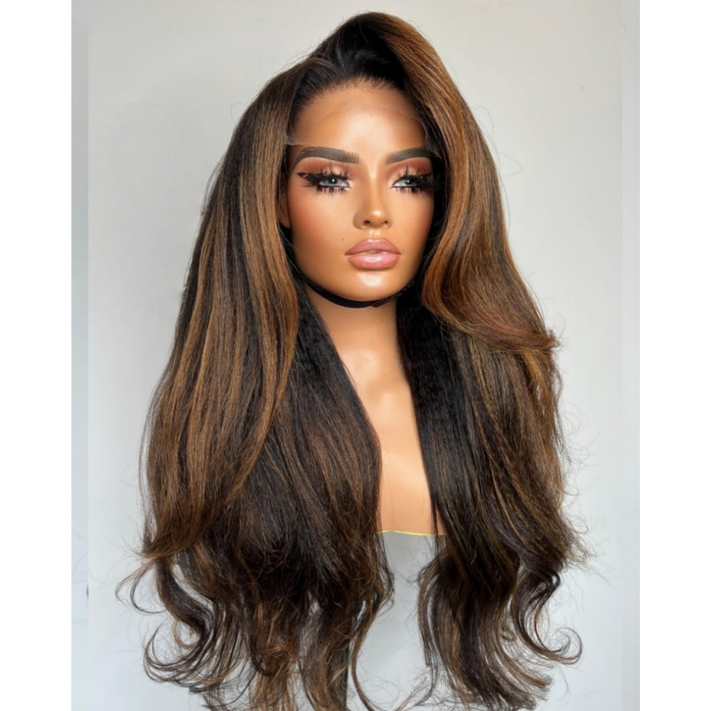 Highlights 13x6 Fitted Cap Glueless HD Lace Super Pre-Plucked Wig Yaki Wave