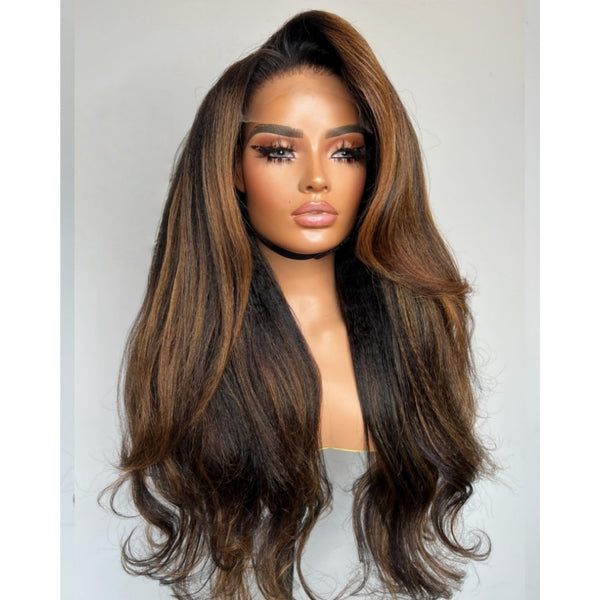 Highlights 13x6 Fitted Cap Glueless HD Lace Super Pre-Plucked Wig Yaki Wave