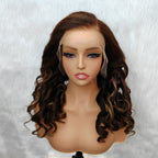 "Mini Knotless" 13x6 HD Lace Super Pre-plucked Hairline 250% Density Wig Highlight Kinky Wave