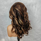 "Mini Knotless" 13x6 HD Lace Super Pre-plucked Hairline 250% Density Wig Highlight Kinky Wave