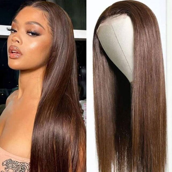 "Mini Knotless" FAKE SCALP 13X6 SUPER Pre-Plucked Custom Hairline Silky Straight Wig