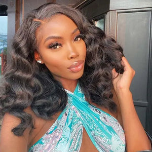 Loose Wave  Lace Front Bob Fake Scalp Wigs