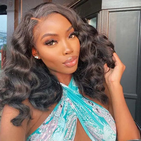 Loose Wave  Lace Front Bob Fake Scalp Wigs