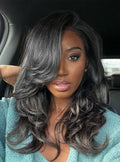 【Lux Customization】Grey Wig Salt and Pepper 13X6 Swiss Lace Front Layered Wavy Wig