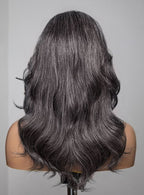 【Lux Customization】Grey Wig Salt and Pepper 13X6 Swiss Lace Front Layered Wavy Wig