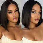 13x6 Fitted Cap Glueless HD Lace Super Pre-Plucked Custom Hairline BOB Wig
