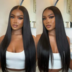 13x6 Fitted Cap Glueless HD Lace Super Pre-Plucked Custom Hairline Straight Wig
