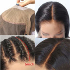 Water Wave Bob Wig Lace Front Fake Scalp Wigs