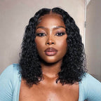 Water Wave Bob Wig Lace Front Fake Scalp Wigs