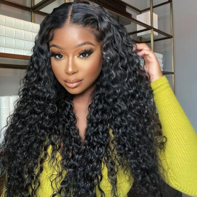Water Wave Full Lace Fake Scalp Wigs