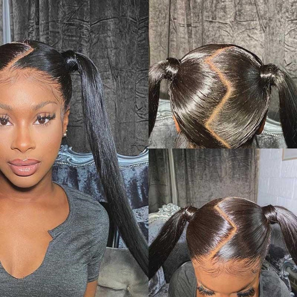 Swiss Lace Preplucked Hairline Full Lace Straight Wig