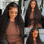 13x6 Full Frontal Drawstring  Swiss Lace Closure Wig - Water Wave